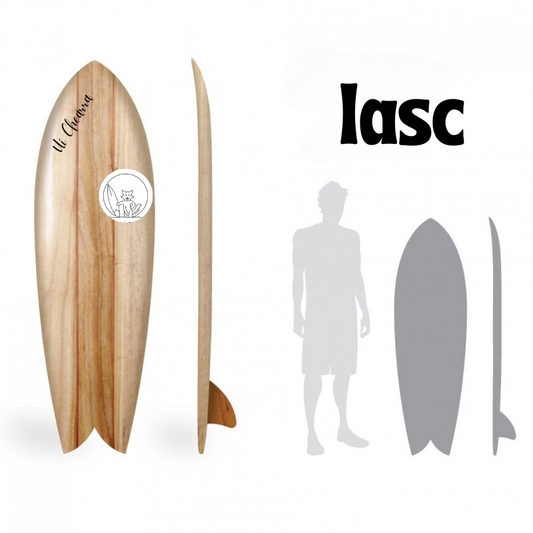 Wooden Surfboard Retro Fish