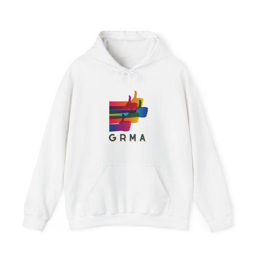 GRMA Rainbow Thumbs Up Unisex Hoodie - Inclusive Heavy Blend Sweatshirt